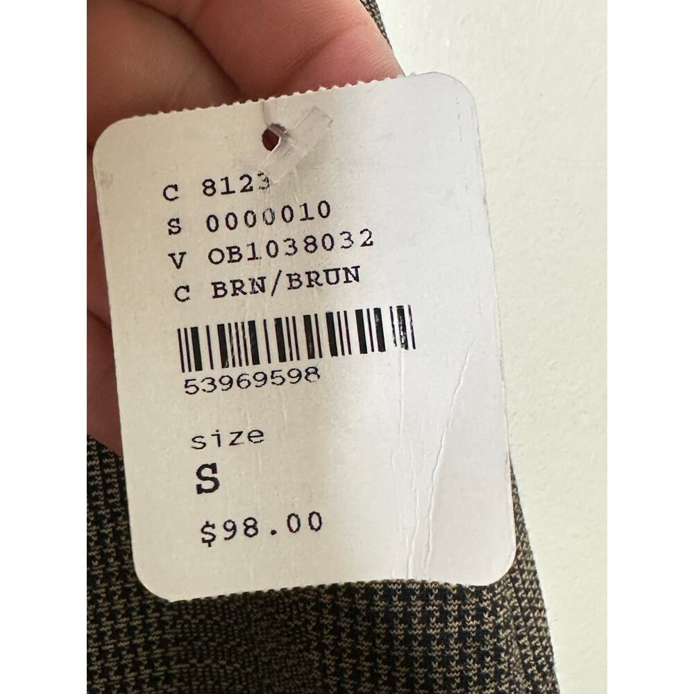 FREE PEOPLE Pull On Flare Houndstooth Plaid Pants Black Tan Sz S NWT $98 {Z31} - Picture 5 of 6